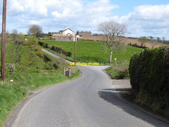 Photo 6"x4" Drumlough Road, the B3, at the junction with Bog Road Mayobridge c2012