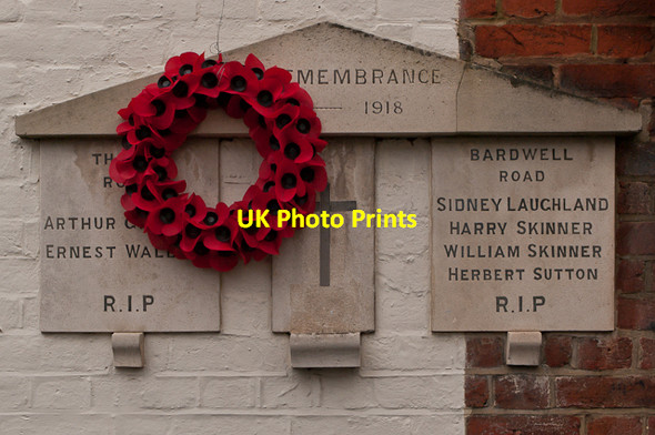 Photo 6"x4" World War 1 Street Memorial, Bardwell Road St Albans c2012