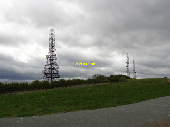 Photo 6"x4" Communication masts on Pale Heights Delamere\/SJ5669 c2012
