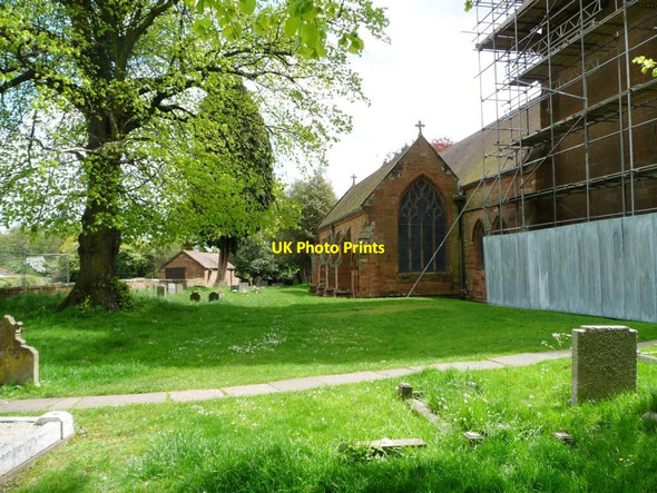 Photo 6"x4" St Giles church and churchyard, north side Sheldon\/SP1584 c2012