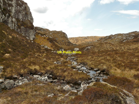 Photo 6"x4" Loch Bad an t-Seasgaich outlet burn Lower Badcall c2012