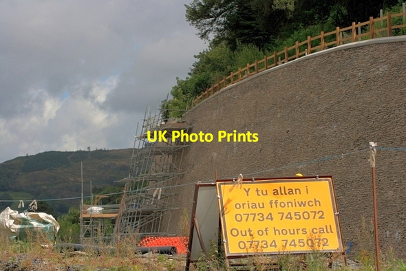 Photo 6"x4" Retaining Wall Construction at Glandyfi Glandyfi c2012