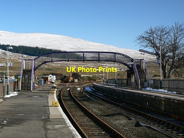 Photo 6"x4" Railway line and footbridge at Achnasheen Achnasheen\/Achadh na Sine c2011