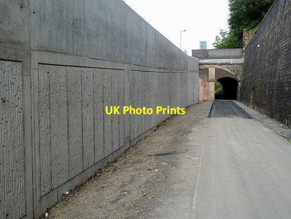 Photo 6"x4" A new retaining wall by the former Waverley Railway Line in Galashiels Galashiels c2012