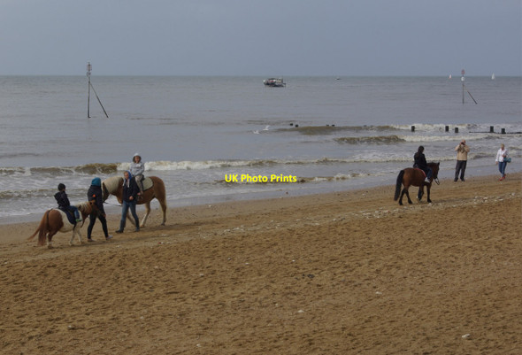 Photo 6"x4" Ponies on the beach - Hunstanton Hunstanton c2012