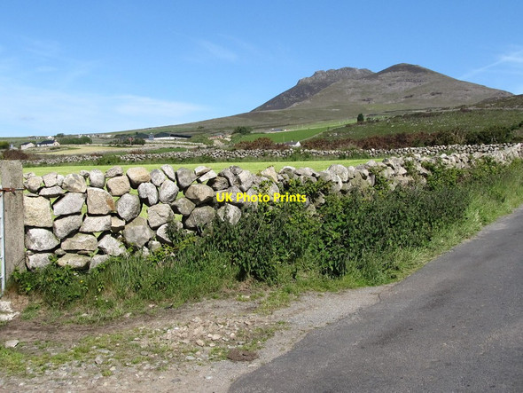 Photo 6"x4" View north across harvested hay fields towards Slieve Binnian Annalong c2011