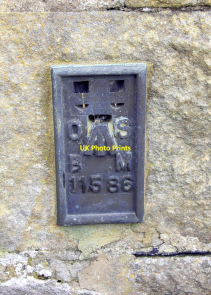 Photo 6"x4" Benchmark on 'Prospect Villa' Leyburn c2012
