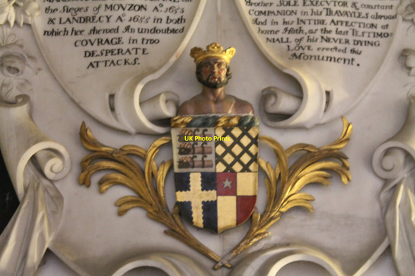 Photo 6"x4" Coat of arms on Richard Bertie Memorial, Edenham church Edenham c2012