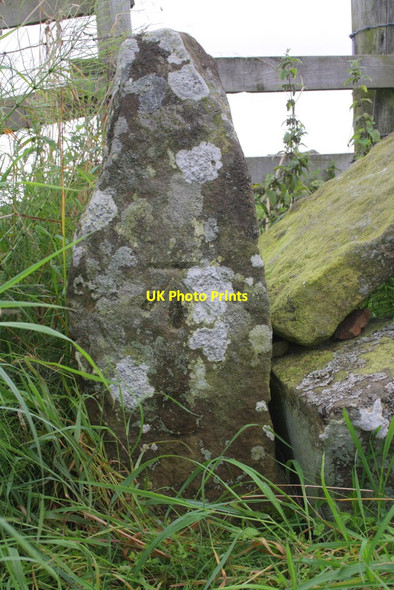 Photo 6"x4" Benchmark on Sowden Beck Road gatepost East Witton c2012