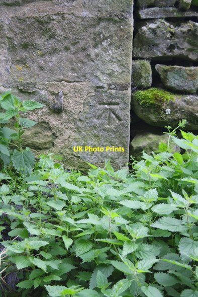 Photo 6"x4" Benchmark on barn beside Sowden Beck Road East Witton c2012
