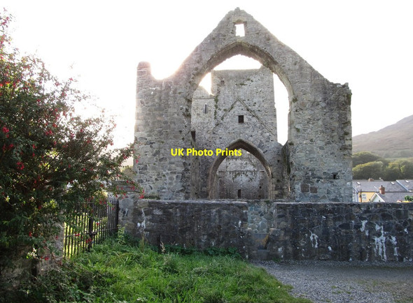 Photo 6"x4" The great east window of Carlingford Priory Carlingford c2012