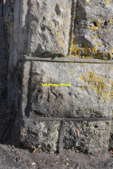 Photo 6"x4" Benchmark on parapet pier of railway bridge, Reforne Fortuneswell c2012