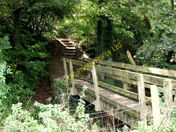 Photo 6"x4" Steps and bridge over Linacre Brook Cutthorpe c2006