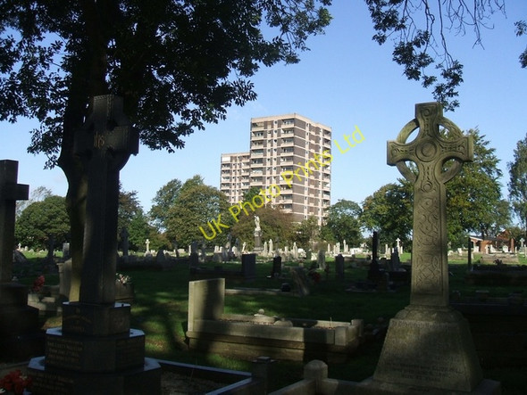 Photo 6"x4" Quiet corner in Bentley Cemetery Darlaston c2006