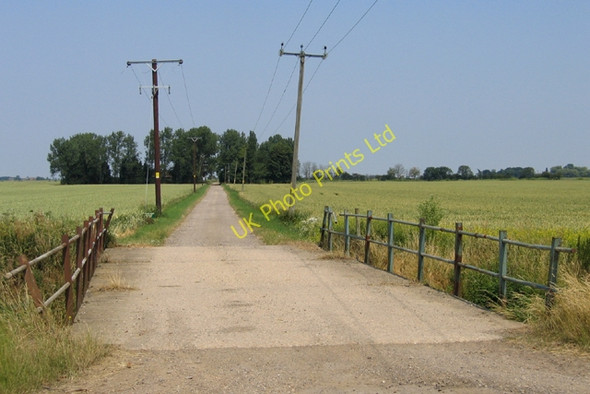 Photo 6"x4" Short Drove and bridge, Aslackby Fen, Lincs Little Wisbeach c2006