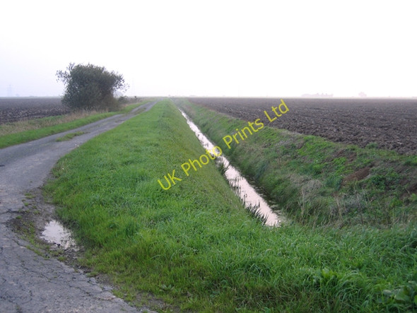 Photo 6"x4" Fenland landscape, North Drove, Bicker Fen, Lincs Bicker Gauntlet c2006