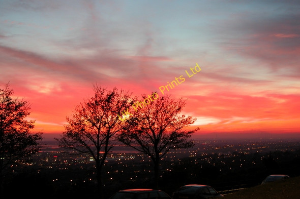 Photo 6"x4" Sunset over Gosport Wymering c2006