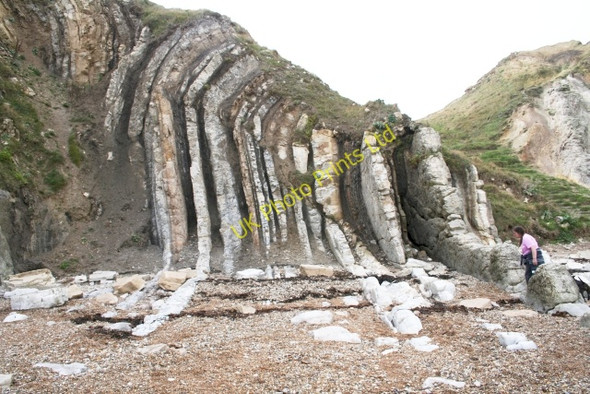 Photo 6"x4" Rock Strata, Durdle Door West Lulworth c2006