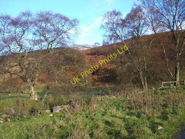 Photo 6"x4" Autumn hillside below the snow line Killiecrankie c2006