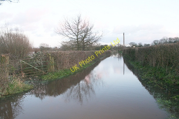Photo 6"x4" Lane in Flood, near Upton Tunnel Hill\/SO8440 c2006