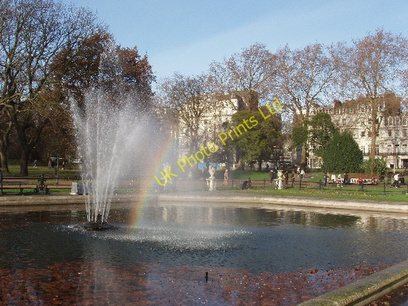 Photo 6"x4" Italian Fountains, rainbow and Bayswater Road Paddington\/TQ2681 c2007