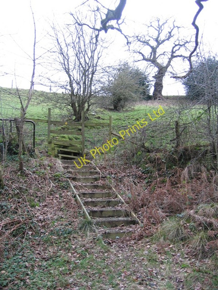 Photo 6"x4" Steps and Stile above Nant-y-Fflint Flint\/Y Fflint c2007