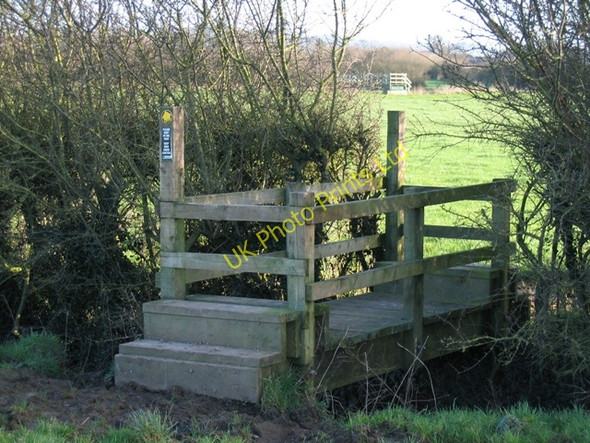 Photo 6"x4" Bridge Stile over Drainage Ditch Bruera c2007