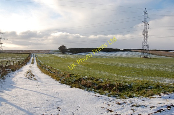 Photo 6"x4" Track, field and pylons Newmachar c2007