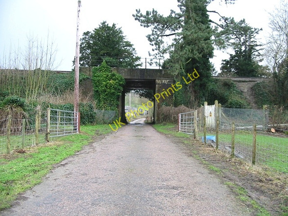 Photo 6"x4" Farm road under the railway Temple Ewell c2007