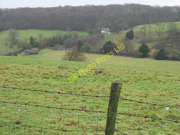 Photo 6"x4" View across a valley near Bladbean Bladbean c2007