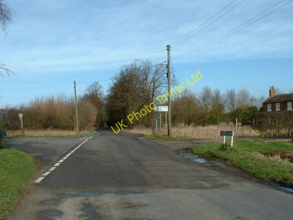 Photo 6"x4" Road junction near Snake Hall Moulton Eaugate c2007