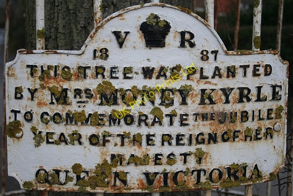 Photo 6"x4" Plaque on the Jubilee Tree Railings Much Marcle c2007