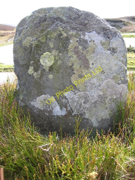 Photo 6"x4" Inscribed Stone by Lake on Llantysilio Mountain - Reverse Glyndyfrdwy c2007