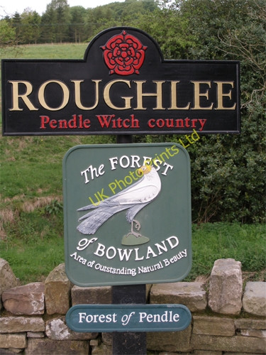 Photo 6"x4" Roughlee sign Barrowford c2007
