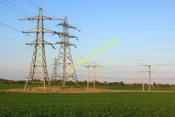 Photo 6"x4" Power line junction Boreham\/TL7509 c2007