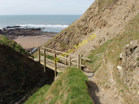 Photo 6"x4" Footbridge takes coastal path across Stanbury Mouth Woodford\/SS2113 c2007