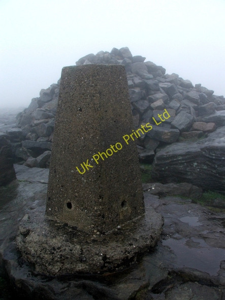 Photo 6"x4" Trig Point, Great Whernside. Kettlewell c2007