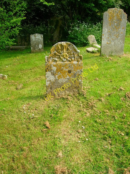 Photo 6"x4" Decorated Headstone, St John sub Castro Graveyard Lewes c2007