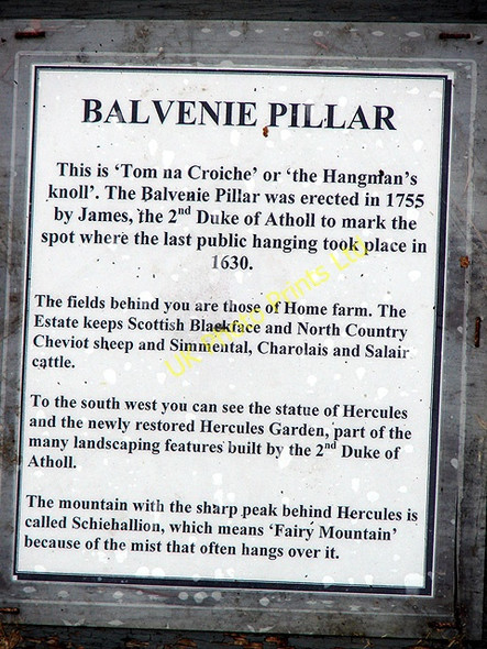 Photo 6"x4" Plaque at Balvenie Pillar Middlebridge c2007