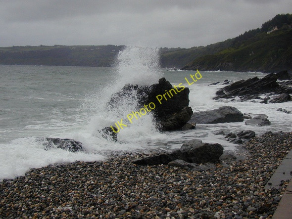 Photo 6"x4" Wave breaking, Old Laxey beach Old Laxey c2007