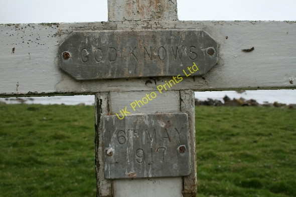 Photo 6"x4" Close up of Plaques on the Sailors Grave. Earadale Point c2007