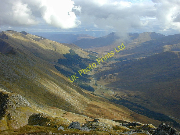 Photo 6"x4" Upper Glen Shiel from Sgurr na Ciste Duibhe Sg\u00f9rr nan Spainteach c2004