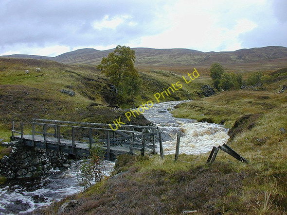 Photo 6"x4" Footbridge over the Feith Talagain Meall an Domhnaich c2001