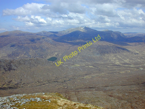 Photo 6"x4" View north from the north end of Beinn Liath Mhor Fannaich Allt a' Mhadaidh c2004