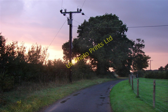Photo 6"x4" Setting sun near Stradsett Stradsett c2007