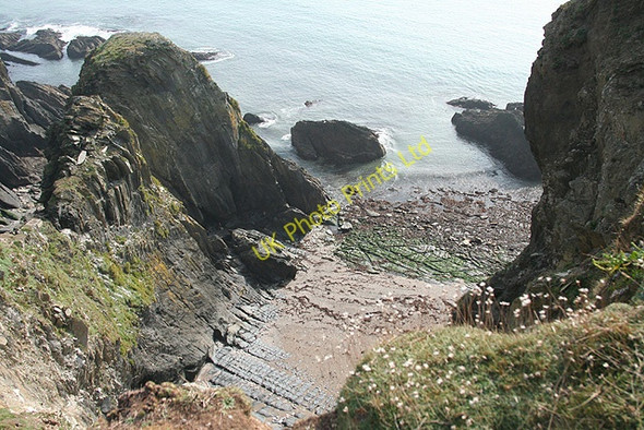 Photo 6"x4" Bigbury: cove on Burgh Island Bigbury-on-Sea c2007