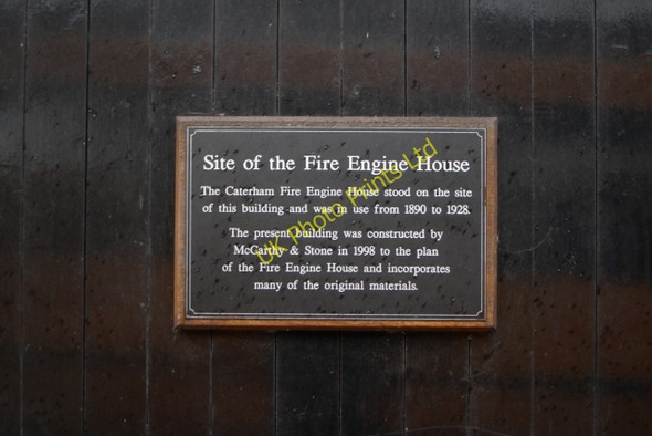 Photo 6"x4" Fire Station plaque Caterham c2007