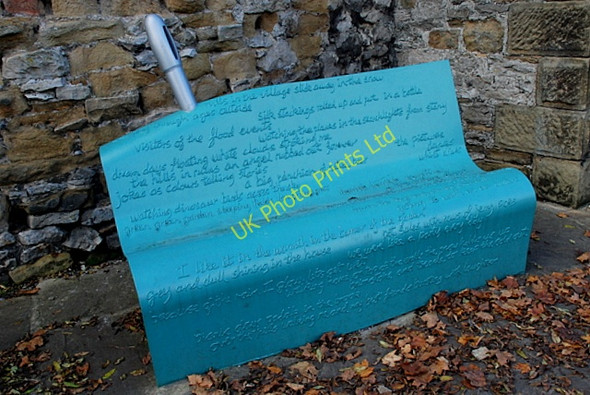 Photo 6"x4" Seat outside the Tourist Information Office Eyam c2007