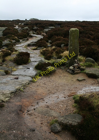 Photo 6"x4" Boundary Stone on Derwent Edge Ashopton c2007