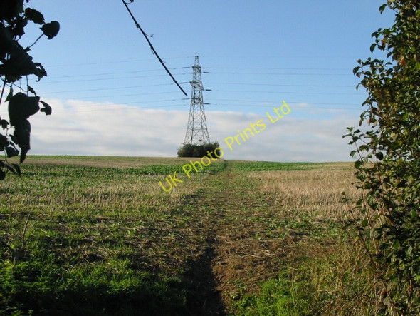 Photo 6"x4" Pylon next to the footpath across The Downs Elvington\/TR2750 c2007